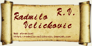 Radmilo Veličković vizit kartica